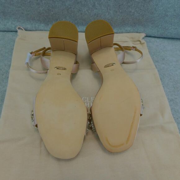 Badgley Mischka Collection Blush Satin Clara Embellished Sandal Women's Size 6.5 - Picture 11 of 12